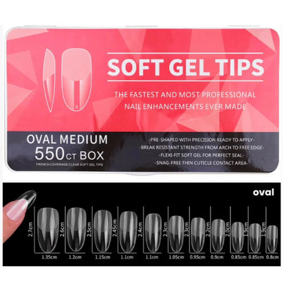 Gel Tips Medium Oval, 550 pcs