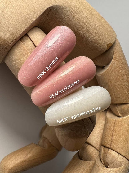 База Cover Milky Іскристий Білий Волокно 30 ml Atica