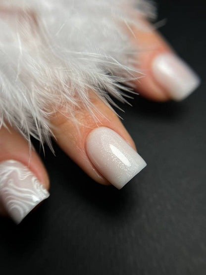 База Cover Milky Іскристий Білий Волокно 30 ml Atica