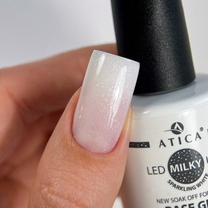 Camouflage Base Milky Sparkling White Fiber 30 ml Atica