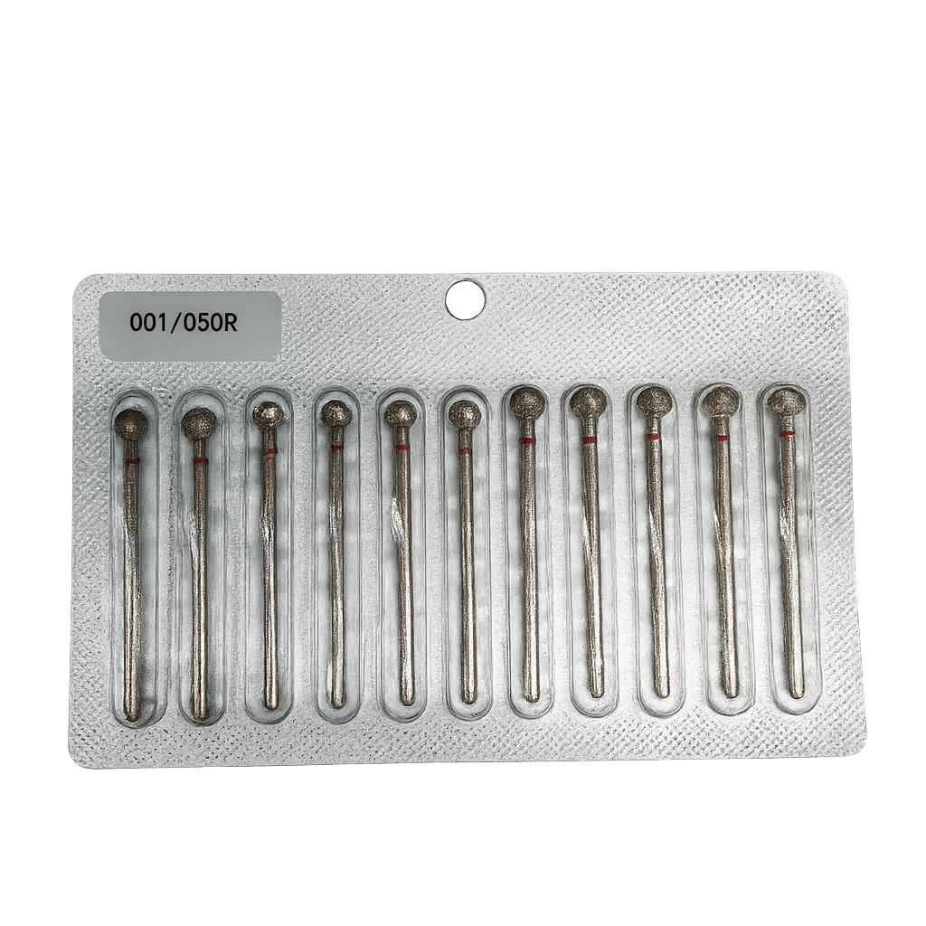 Fraise en diamant, « Boule », 5.0 mm, Rouge, Taïwan