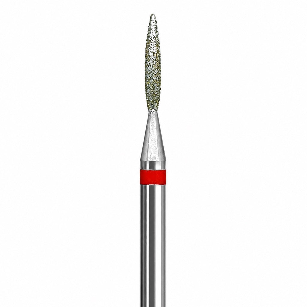 Diamond nail drill bit, “Flame” Pointed, 1.4*8.3 mm, Red