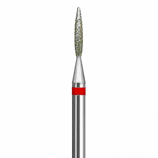 Diamond nail drill bit, “Flame” Pointed, 1.4*8.3 mm, Red