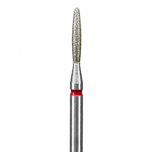 Diamond nail drill bit, Long “Flame”, 1.8*10 mm, Red