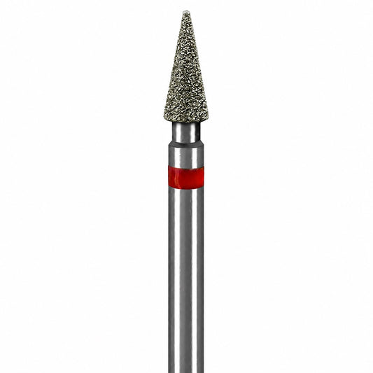 Diamond nail drill bit, “Peak” Pointed, 2.8*7.0 mm, Red