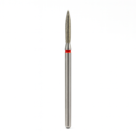 Diamond nail drill bit, “Flame” Pointed, 2.3*10 mm, Red