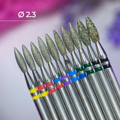 Diamond nail drill bit, “Flame” Pointed, Formula Profi