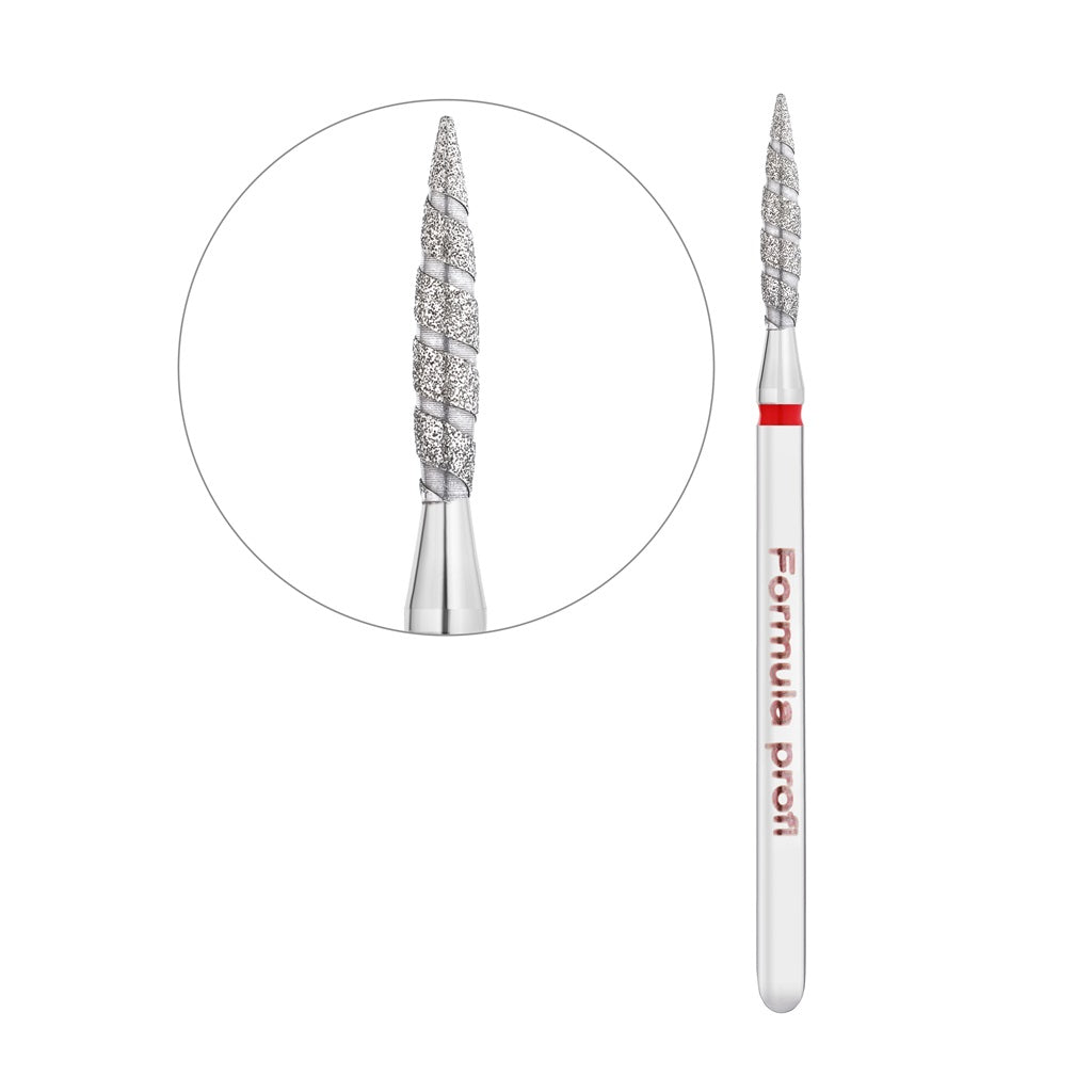 Алмазна фреза для нігтів, “Tornado” - Гостре полум'я, Formula Profi