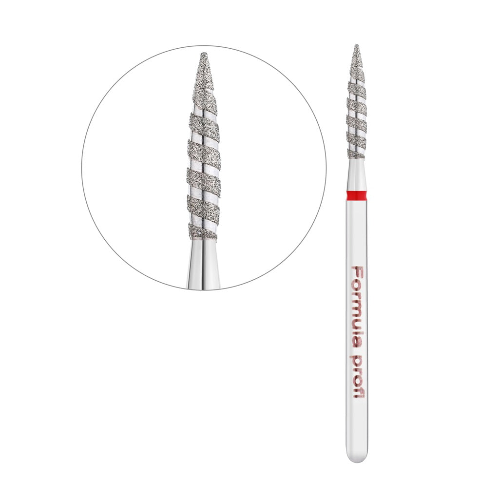 Алмазна фреза для нігтів, “Tornado” - Гостре полум'я, Formula Profi