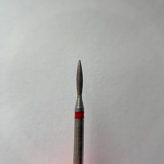Diamond nail drill bit, “Flame” Pointed, 1.8*9.0 mm, Red