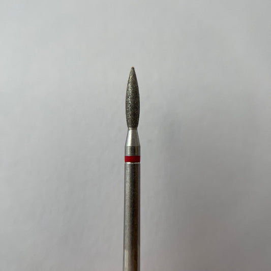 Diamond nail drill bit, “Flame” Pointed, 2.1*8.5 mm, Red