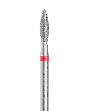 Fraise en diamant, Flamme pointue, 2.5*8.5 mm, Rouge, Taïwan