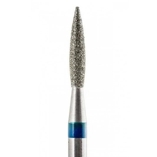 Diamond nail drill bit, “Flame” Pointed, 2.1*10 mm, Blue