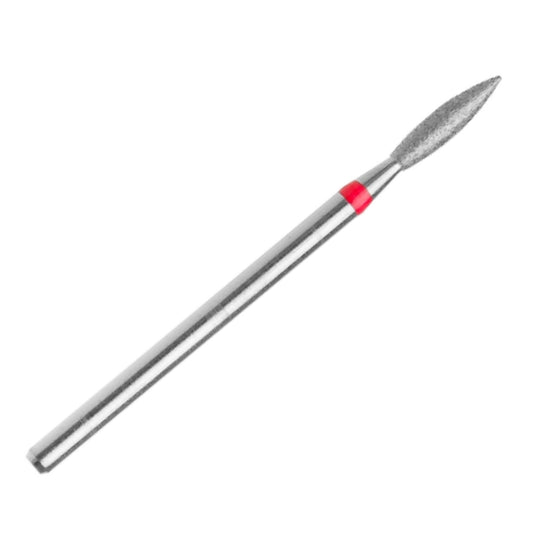 Diamond nail drill bit, “Flame” Pointed, 2.1*10 mm, Red