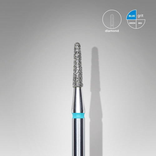 Foret à ongles diamanté, « cône » arrondi, 1,8*8,0 mm, bleu, STALEKS