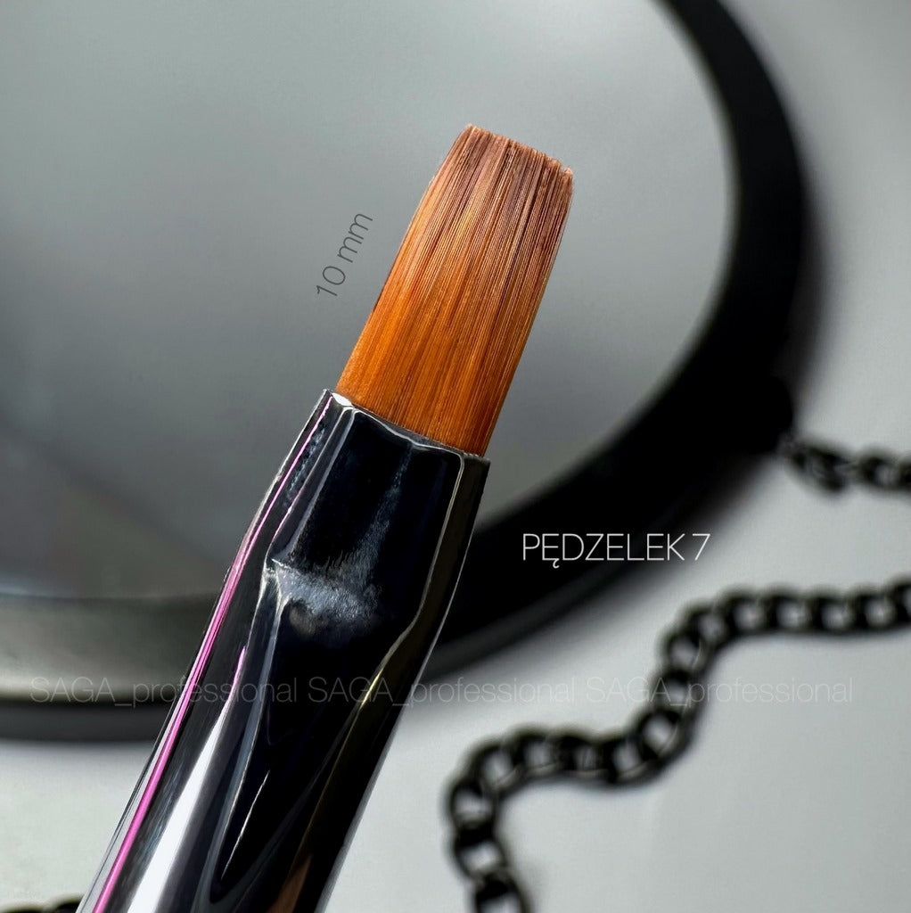 Gel nail brush - Square №7 10mm Saga Professional
