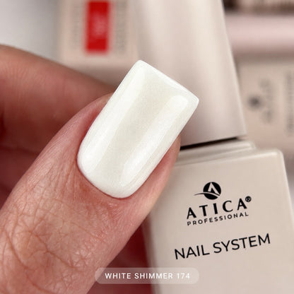 Gel polish №174 - White Shimmer 8ml Atica