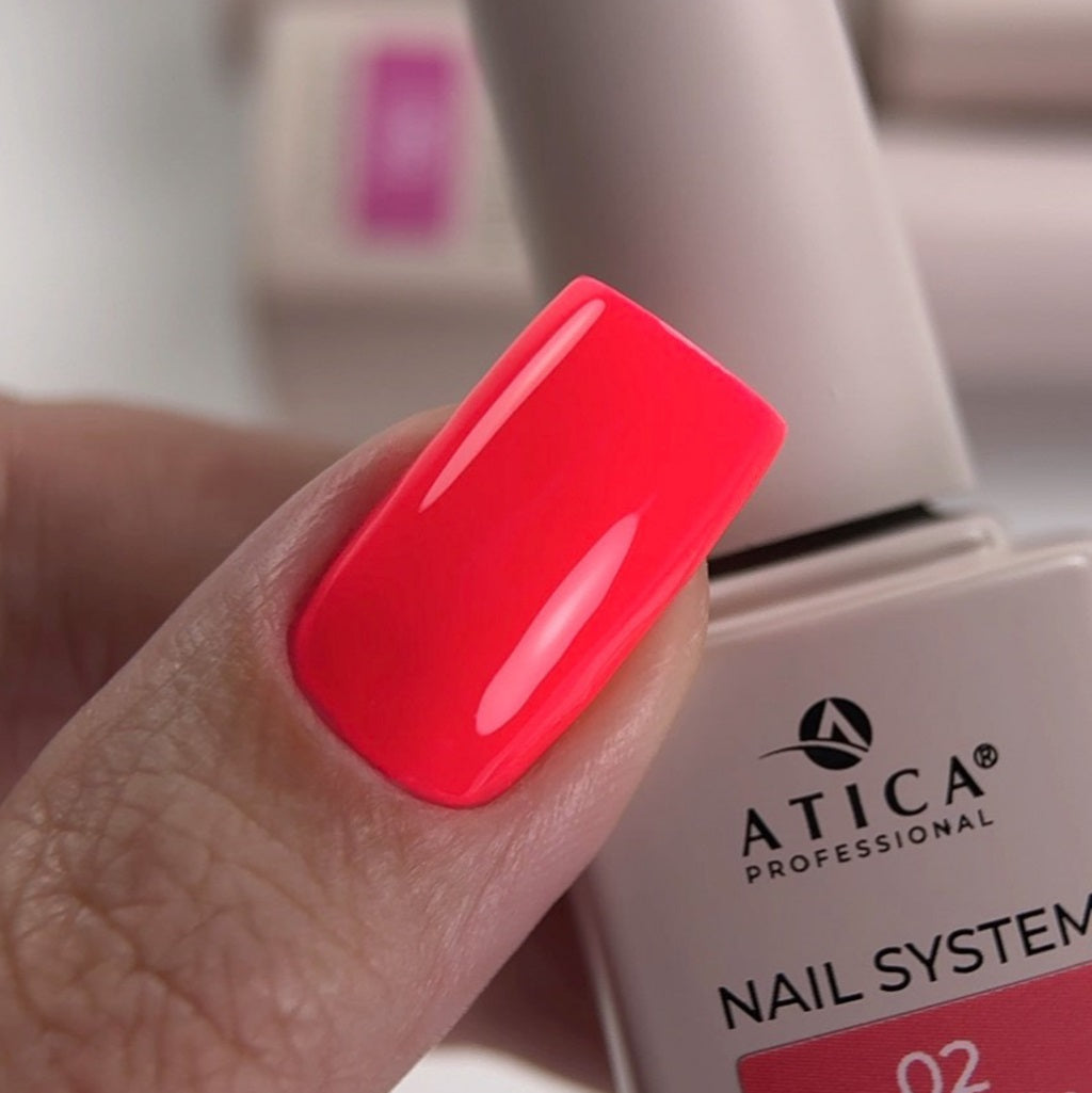 UV Nagellack Summer Vibe №2 - Neon Pink-Koralle 8ml Atica