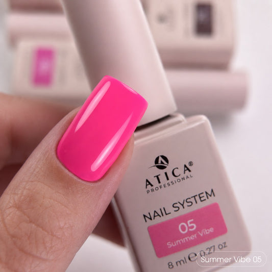 Gel polish Summer Vibe №5 - Neon Hot Pink  8ml Atica