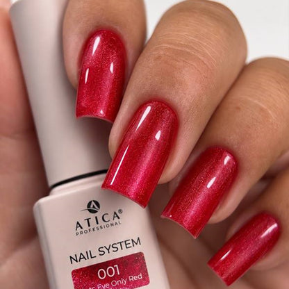 Smalti semipermanenti "Occhio di gatto" Collezione Only Red (8ml) Atica
