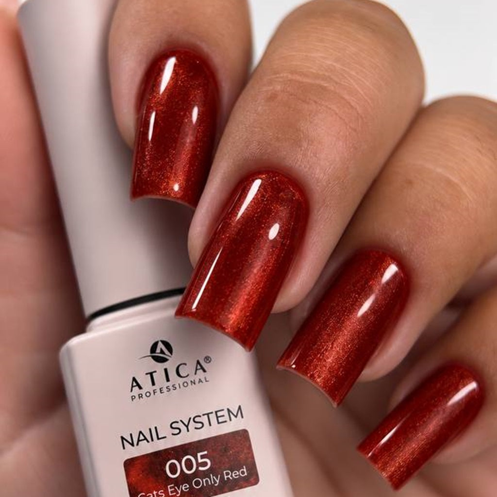 Smalti semipermanenti "Occhio di gatto" Collezione Only Red (8ml) Atica
