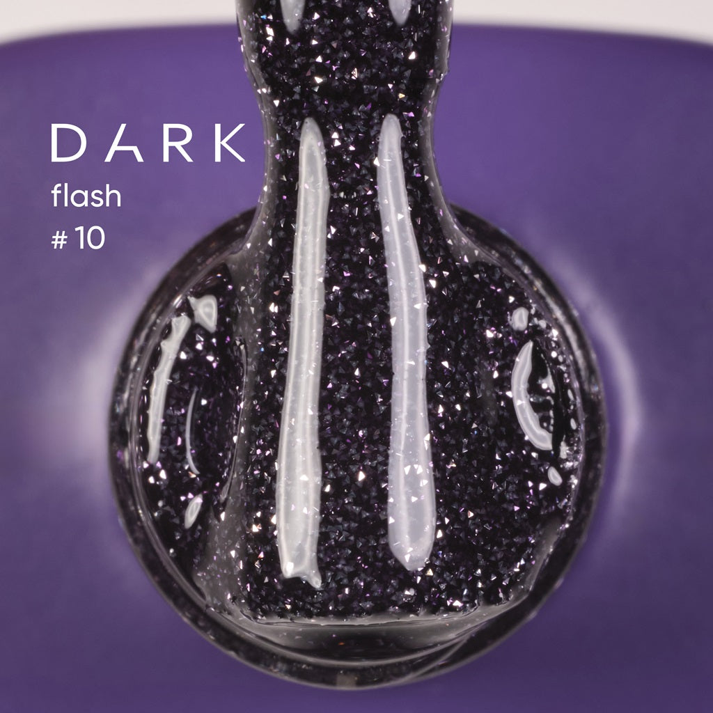 Reflective gel polish - "Flash" №10 10ml Dark