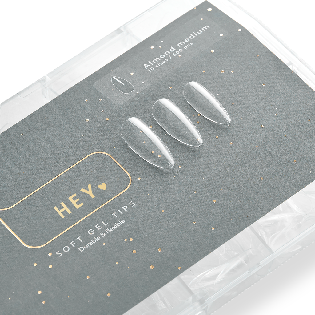 Gélové tipy Almond Medium (500ks) HEYLOVE