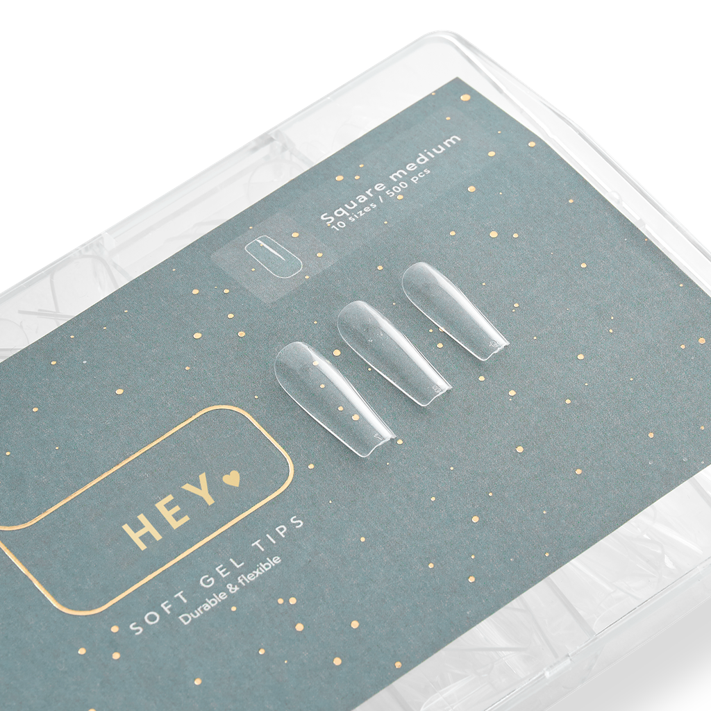 Гелеві тіпси квадратні середні (500 шт) HEYLOVE