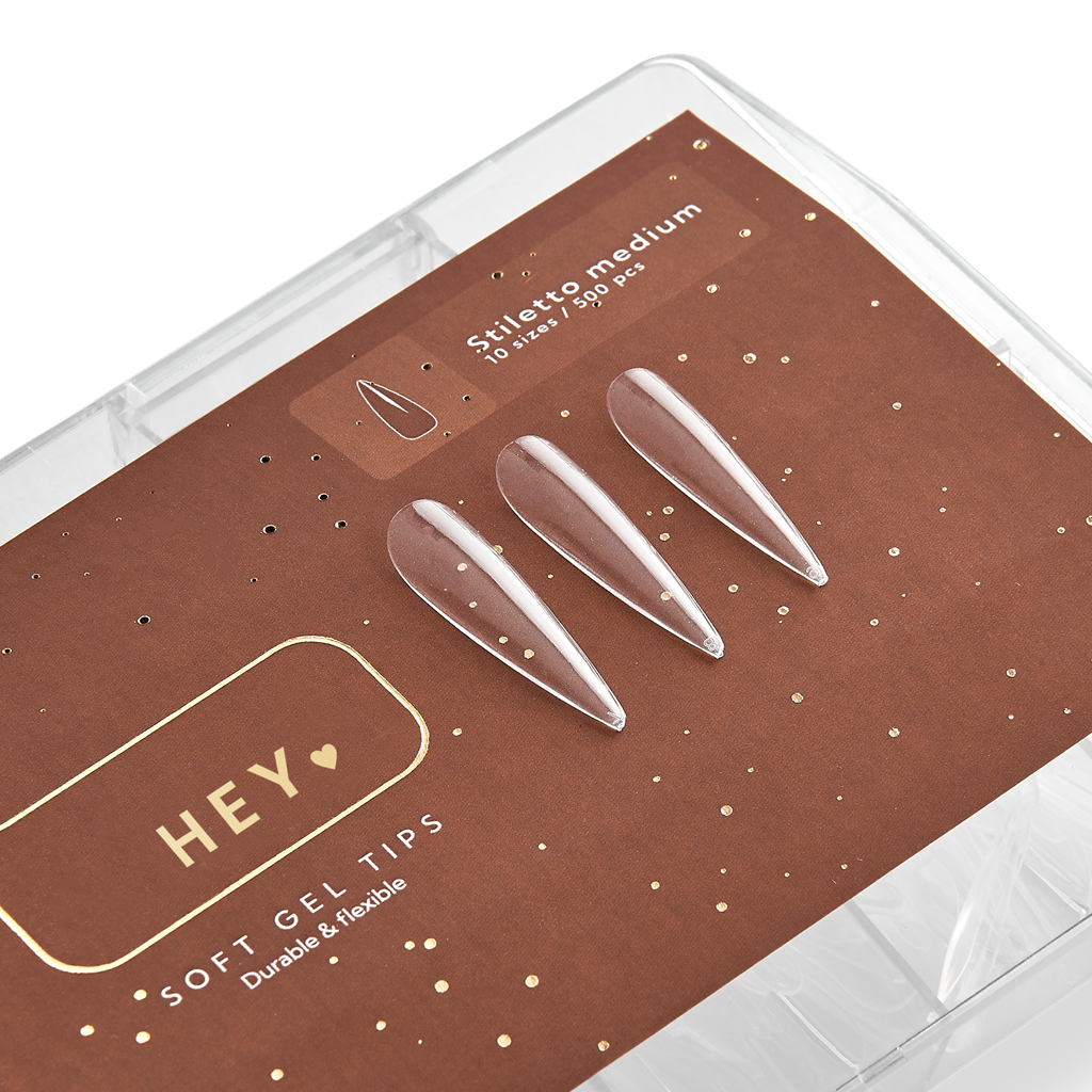 Gélové tipy Stiletto Medium (500ks) HEYLOVE
