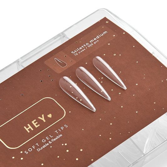 Gel Tips Stiletto Medium (500pcs) HEYLOVE