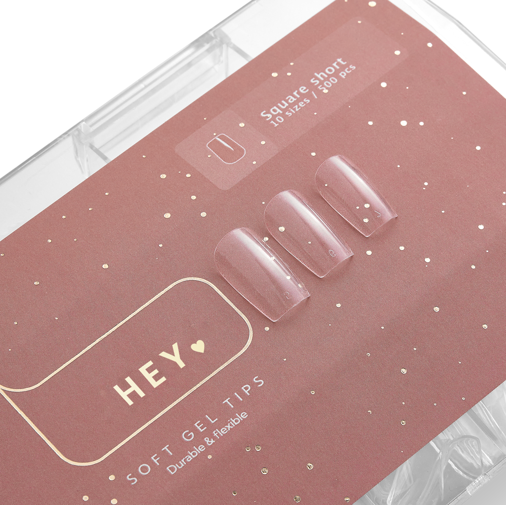 Гелеві тіпси квадратні короткі (500шт) HEYLOVE