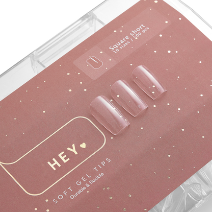 Гелеві тіпси квадратні короткі (500шт) HEYLOVE