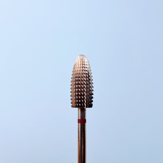 Hartmetall-Nagelbohrer Roségold, „Corn“ Typhoon, 6,0*14,5 mm, Rot
