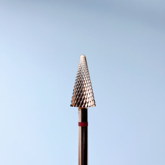 Tvrdokovový vrták na nehty Rose Gold, "Cone", 6,0*15 mm, červený