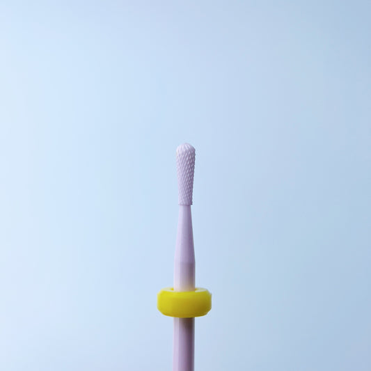 Керамическая розовая фреза для ногтей «Конический шарик», желтая
