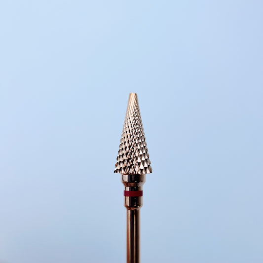 Carbide nail drill bit Rose Gold, "Cone” Pointed, 6*13, Red