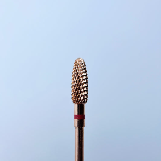 Punta per unghie in carburo oro rosa, "Сorn” piccola, 4,0*13 mm, rossa