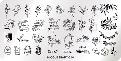 Stamping Plate NICOLE DIARY-240 Rectangular