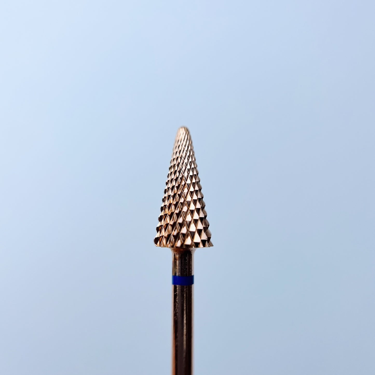 Hartmetall-Nagelbohrer Roségold, „Kegel“, 6,0*15 mm, Blau