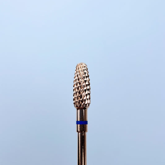 Punta per unghie in carburo oro rosa, "Сorn” piccola, 4,0*13 mm, blu