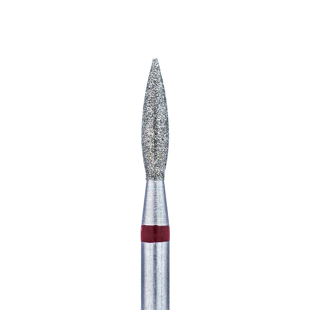 Diamond nail drill bit, “Flame” Pointed, 2.3*8.0 mm, Red