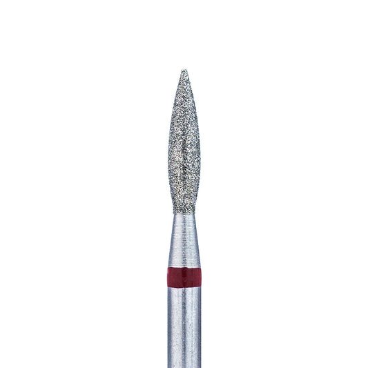 Punta diamantata per unghie, punta “Fiamma”, 2,3*8,0 mm, rossa