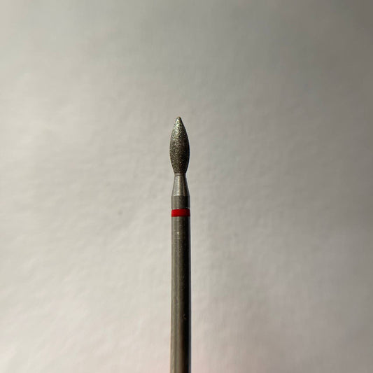 Diamond nail drill bit, “Bud” Pointed, 2.5*6.0 mm, Red