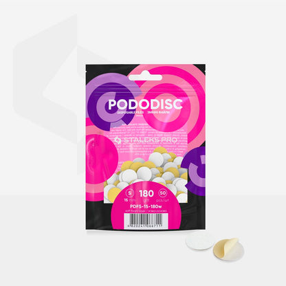 Witte navulpads op zachte basis voor pedicure schijf Pododisc Staleks Pro S, 180 grit (50 stuks), PDFS-15-180w