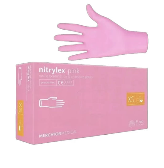Rękawiczki nitrylowe rozm. M (różowe)