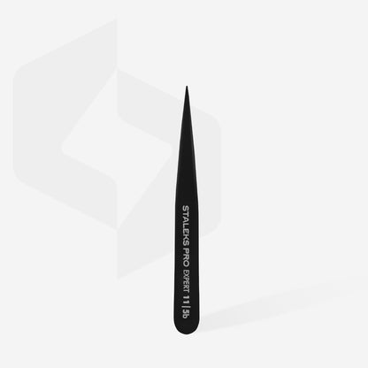 Eyebrow tweezers Staleks Pro Expert 11 Type 5b (point), black TE-11/5b