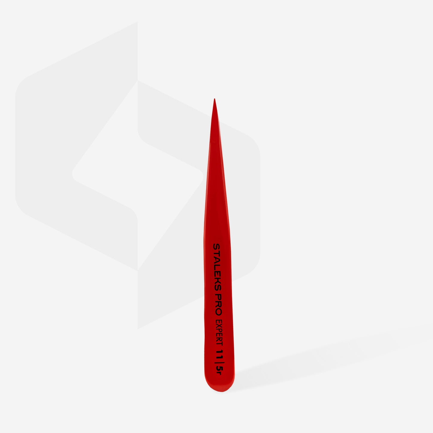 Eyebrow tweezers Staleks Pro Expert 11 Type 5r (point), red TE-11/5r