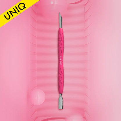 Manicure pusher with silicone handle “Gummy” Staleks Pro UNIQ 10 TYPE 2 (narrow rounded pusher + slanted pusher)