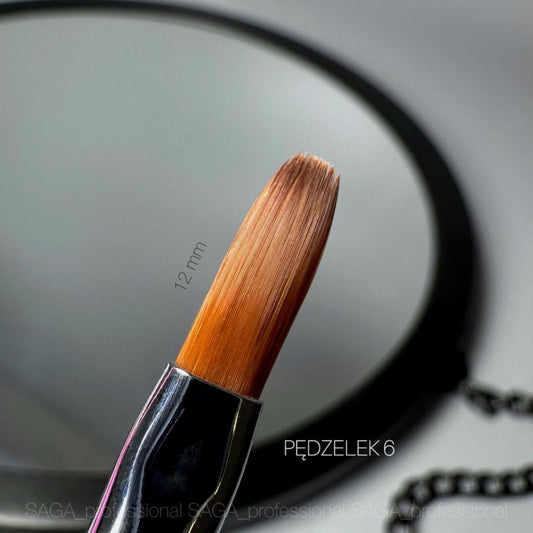 Gel nail brush - Oval №6 12mm Saga Professional