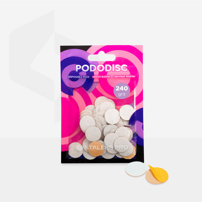 Witte navulpads voor pedicure schijf Staleks Pro S, 240 grit (50 st), PDF-15-240w